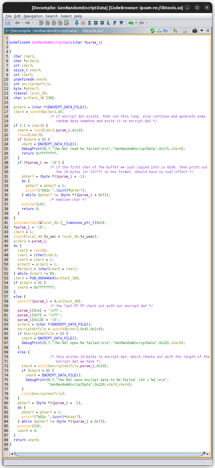 the function GenRandomEncriptData