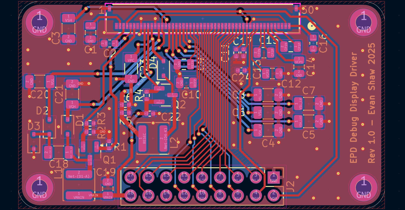 The lower part of the table specifying each pin of the 50-pin connector. Pins to note are the four IO pins, labled serial pins zero through three. There is also a pin named VDDIO, with a description of Supply Voltage