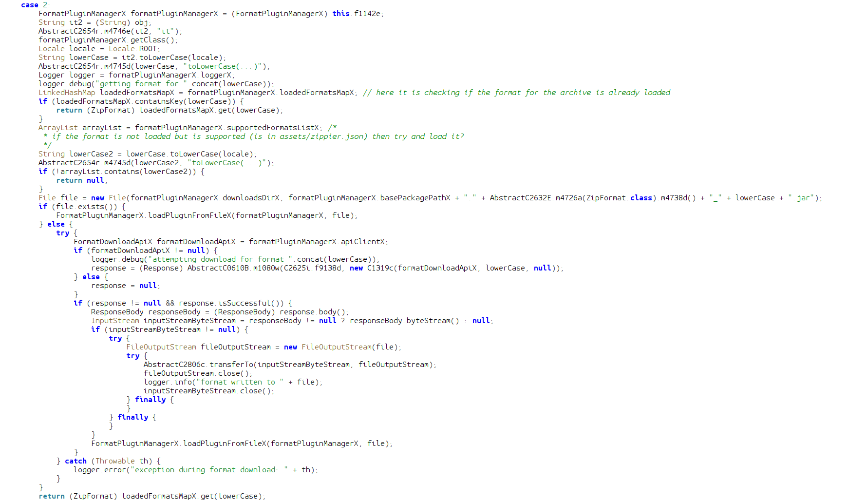 Screenshot of JADX showing invoke function