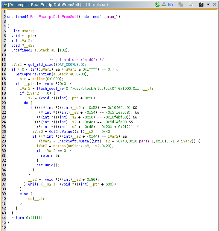 the function ReadEncriptDataFromSoft